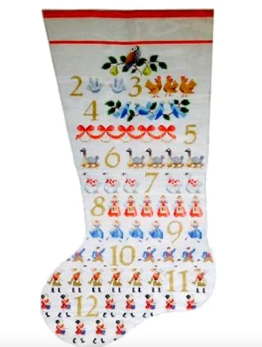 12 Days of Christmas Stocking Augusta Needlepoint